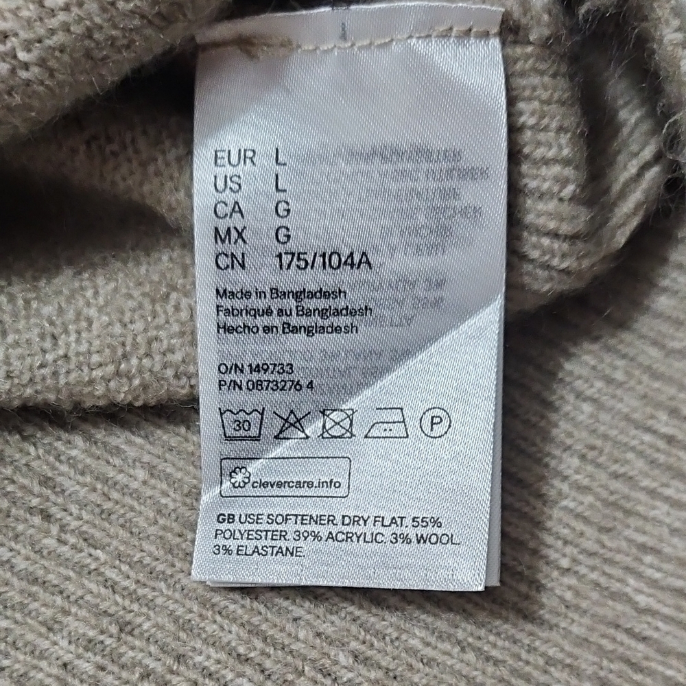 NWT H&M Tan Cowl Neck Sweater - Picture 9 of 10